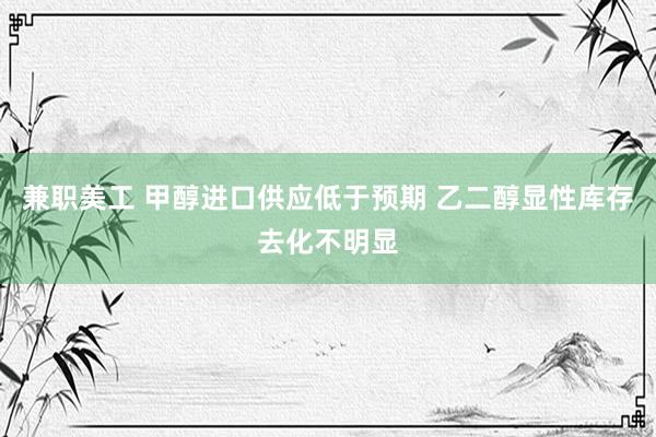 兼职美工 甲醇进口供应低于预期 乙二醇显性库存去化不明显